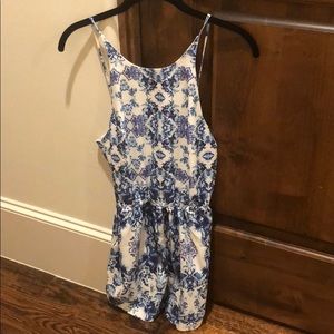 Blue and White Princess Polly Romper